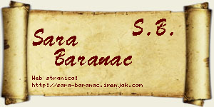 Sara Baranac vizit kartica